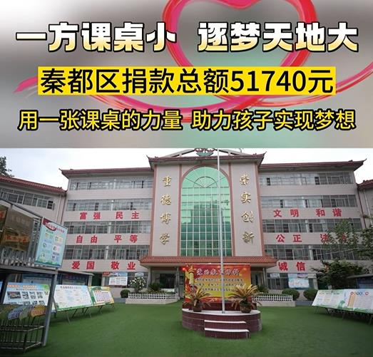 【视频】秦都区：捐款总额51740元 用一张课桌的力量 助力孩子实现梦想