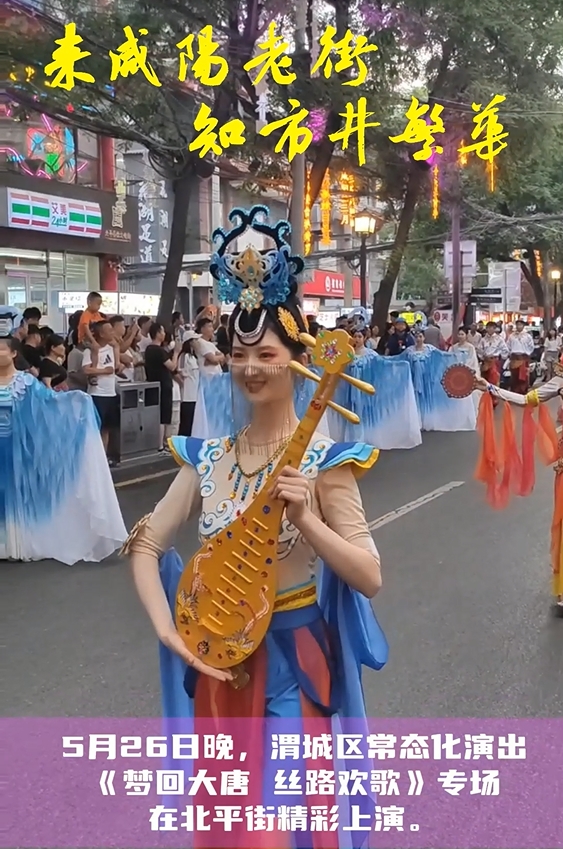 【视频】渭城区常态化演出《梦回大唐 丝路欢歌》专场在北平街精彩上演！