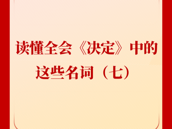 读懂全会《决定》中的这些名词（七）