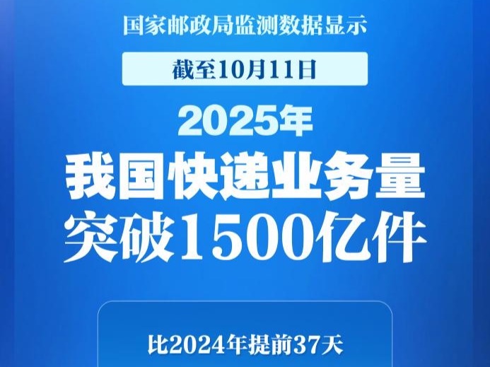 2025年我国快递业务量突破1500亿件
