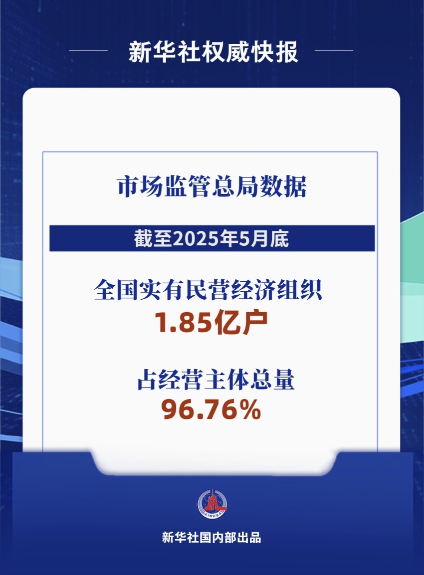 全国实有民营经济组织1.85亿户