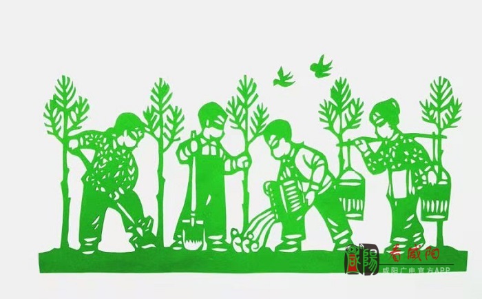 彬州市用刻纸作品为植树节添绿